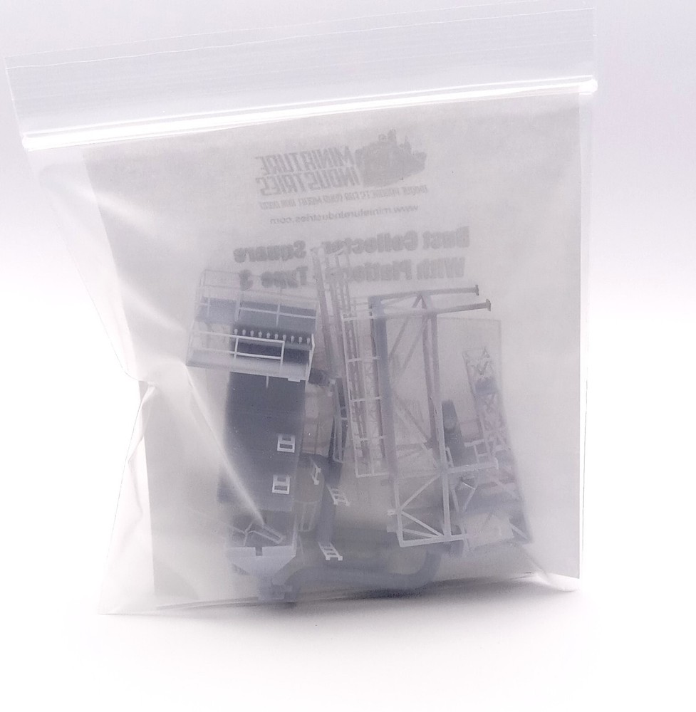 N Scale Dust Collection Sq. L. wPlatform Kit for Grain Elevator Structures 1:160