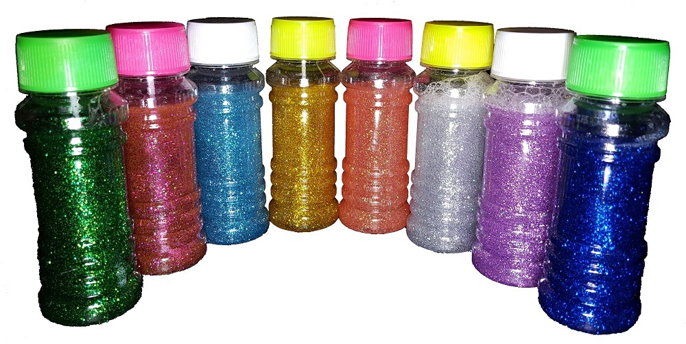 BubbleJazz DIY Amazing Glitter Blow Bubbles 4-pack Kit