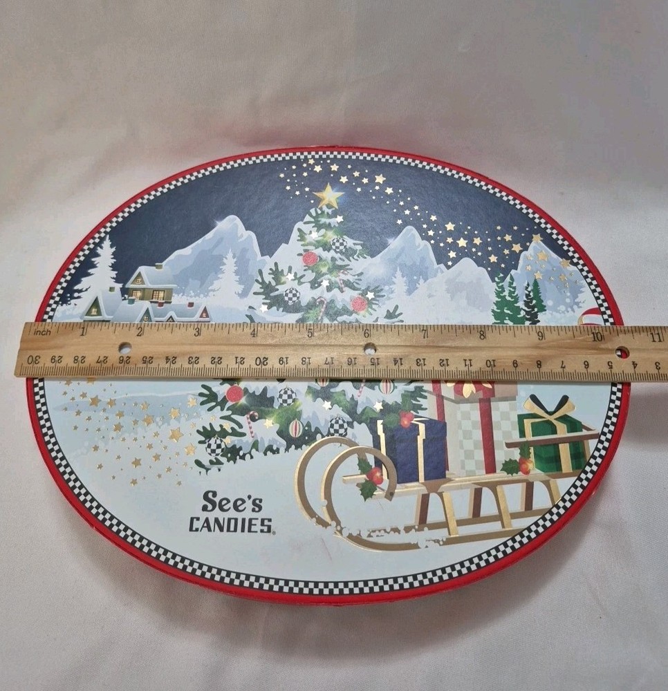 See’s Candies Holiday Box 2022 Empty w/ Insert – Refillable Gift Display