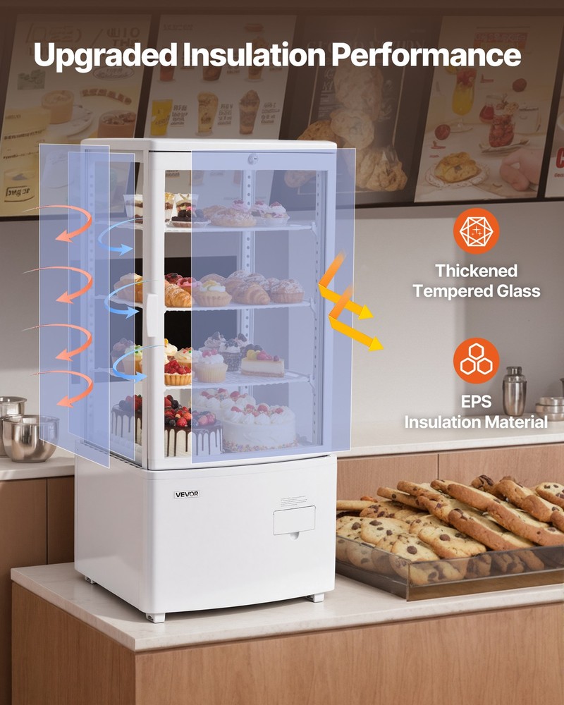VEVOR Refrigerated Display Case Bakery Display Fridge Case 3 cu ft/85L 3-Tier