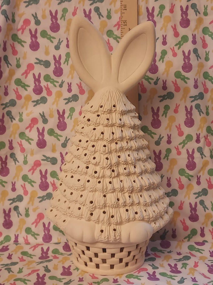 Ceramic Bisque~ Ready to Paint~Easter Bunny Tree ~ lighting included