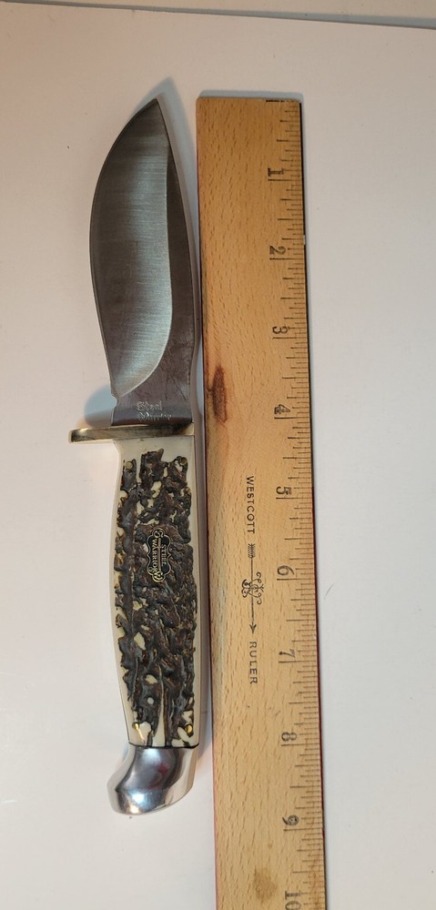 Steel Warrior Bone Handle Fixed Knife 440 Stainless with Sheath