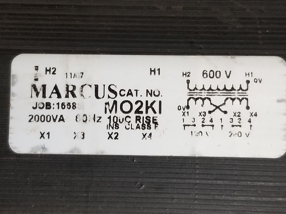 Marcus MO2KI Voltage Transformer 2000va 600v-ac 120/240v-ac