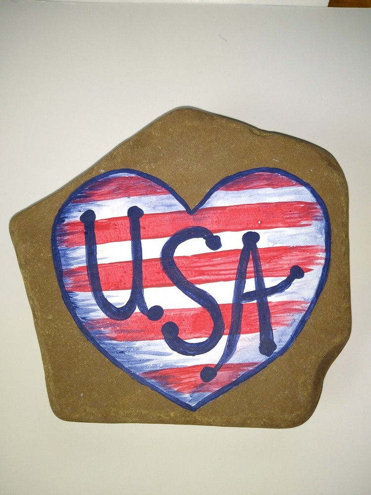 Patriotic Hand Painted USA Rock