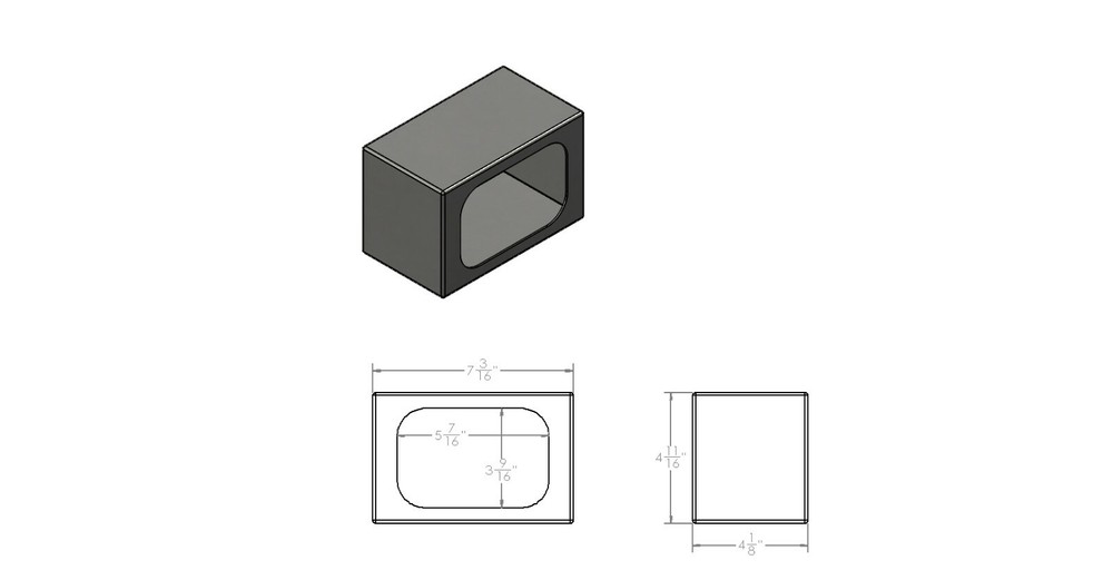 Single Rectangular Light Box/Housing for 45 Series Light for Truck or Trailer