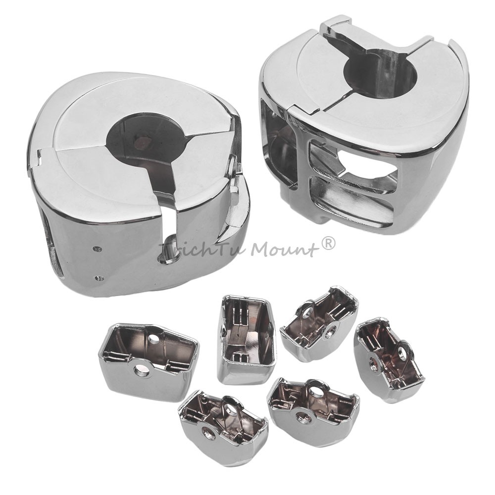 Handlebar Control Switch Housing Chrome Caps For Harley Softail Fat Boy FLSTF