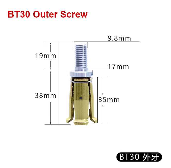 BT30/BT40 4 Petal Clamp Pull Claw CNC Spindle 45° Outer Inner Screw Pull Parts
