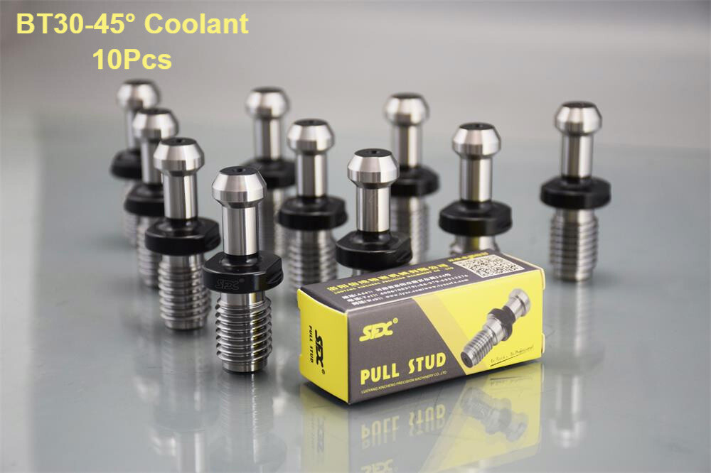 10Pcs BT30-45°/T Coolant Pull Stud Retention Knob for CNC Milling Tool Holder