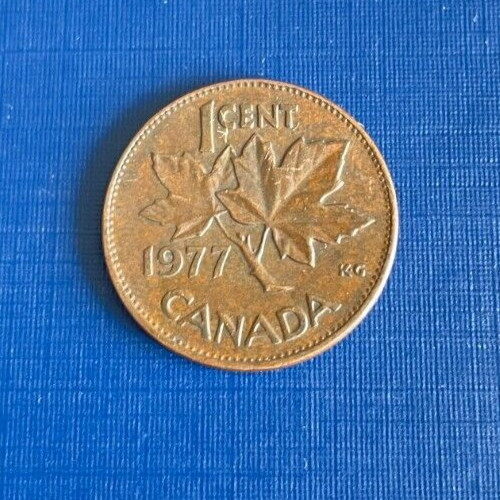 1 Cent Coin 1977 Canada; Elizabeth II; A24