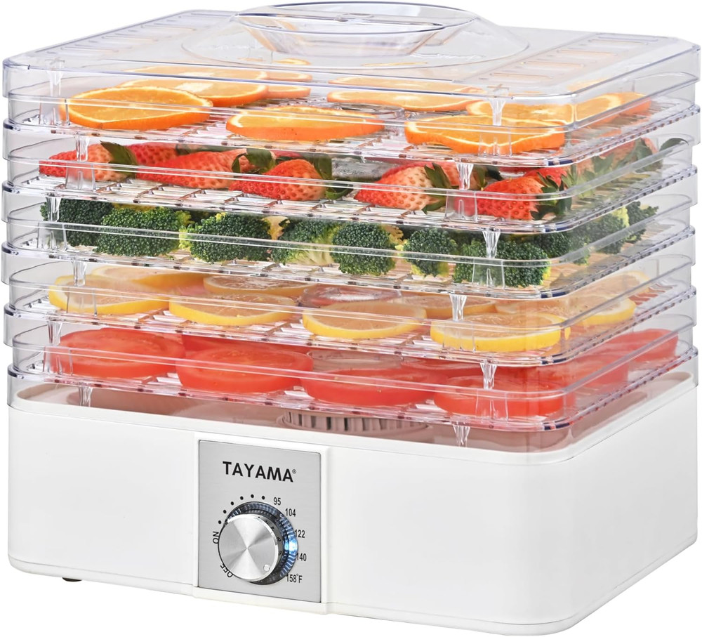 5-Tray Stackable Clear Food Dehydrator