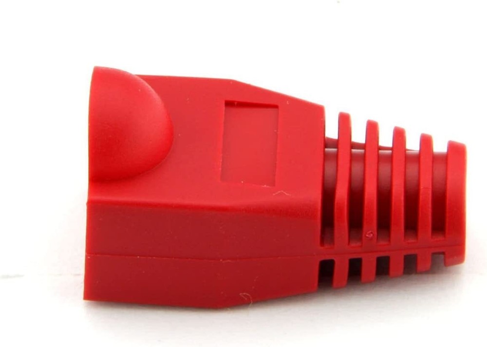 Cat5e Cat5 Cat6 RJ45 Boot End Cap Red Connector Modular Head Plug Cable Lot