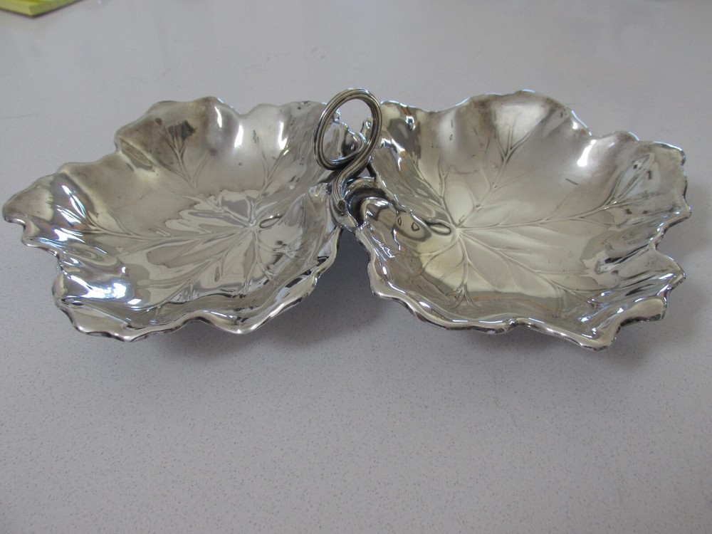 Vintage Reed & Barton Sterling Silver "Double Leaf" Candy/Nut Dish