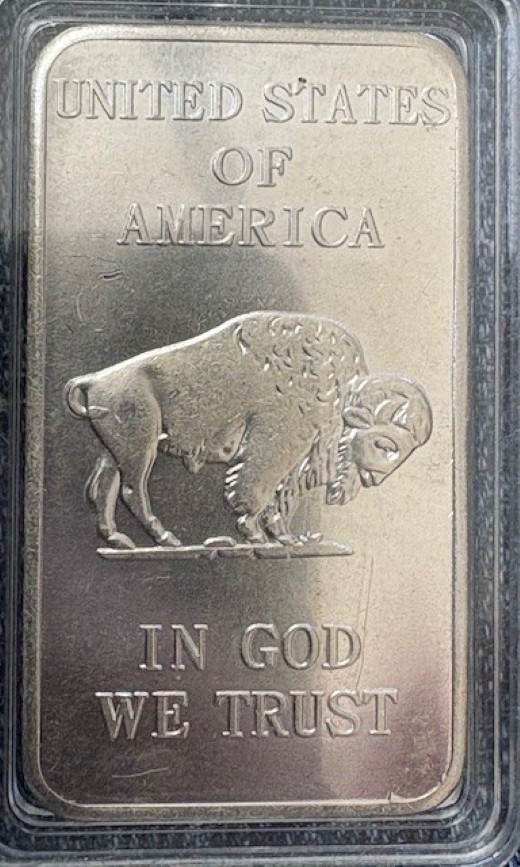 Silver Plated Commemorative Indian Head Liberty Buffalo Rectangular Slab