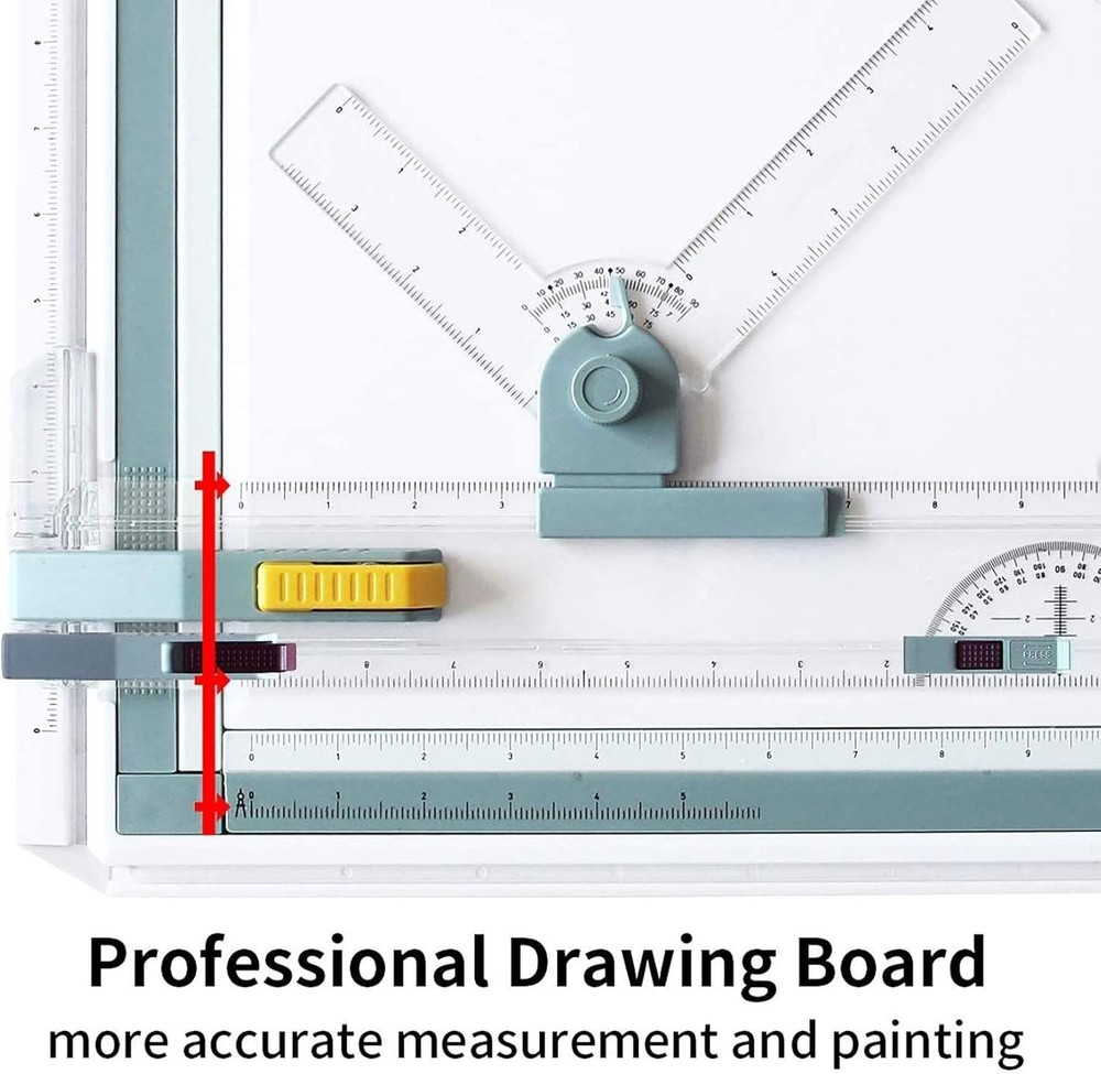 A3 Drawing Board Drafting Table Multifunctional Drawing Board Table w Clear Rule