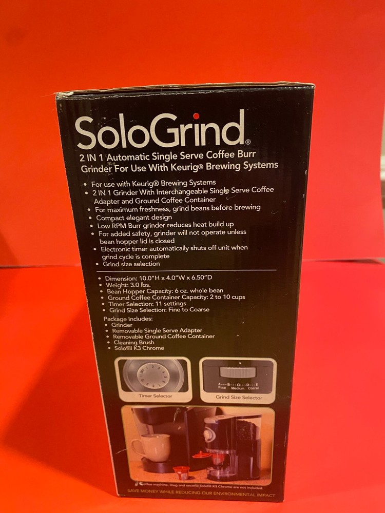 solo grind 2 in 1 automatic single serve coffee burr grinder