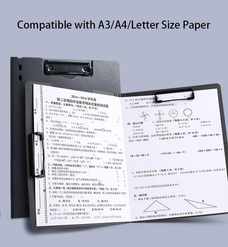 A4 Clipboard with Cover, Foldable Clipboard with Two Clips File Document Orga...