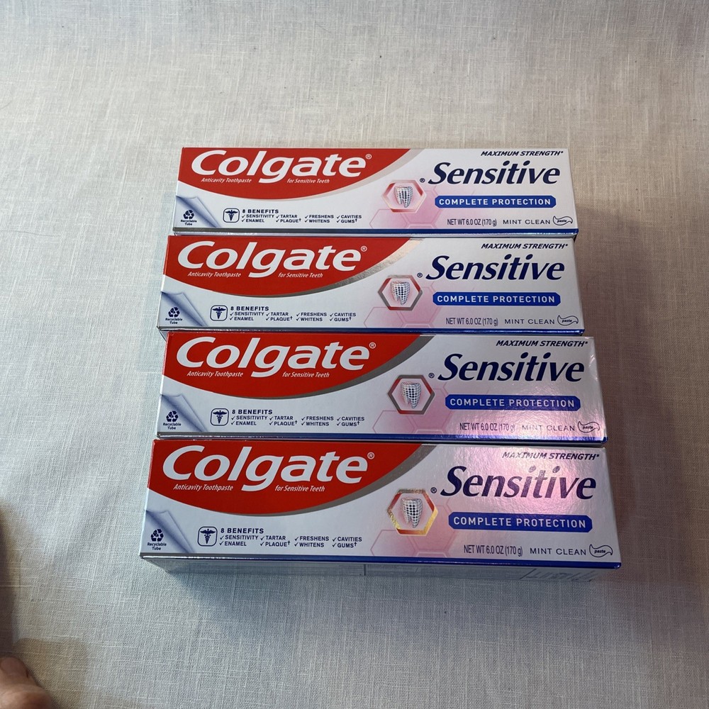 4 pack Colgate Sensitive CompleteProtection Whitening Toothpaste Mint Fluoride