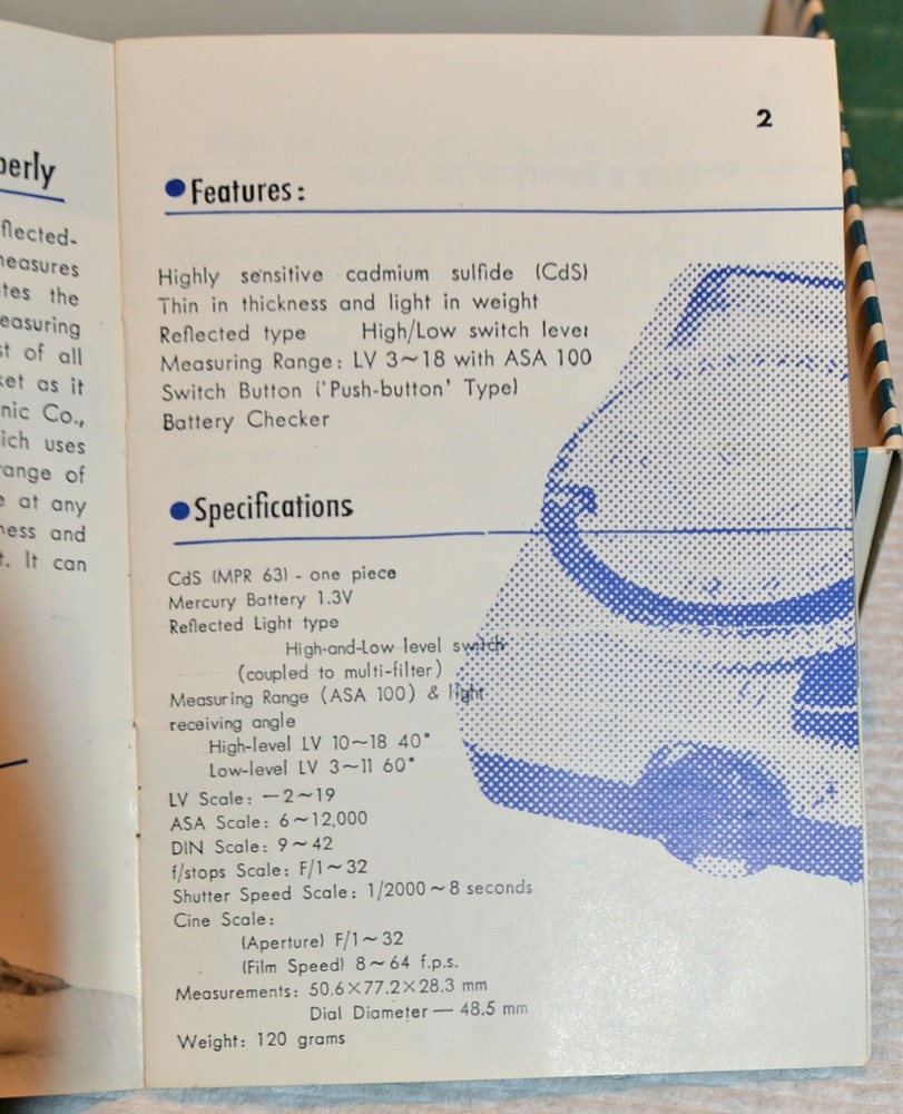 Sekonic Micro-Leader Exposure Meter L-98, + Case, Box, Manual