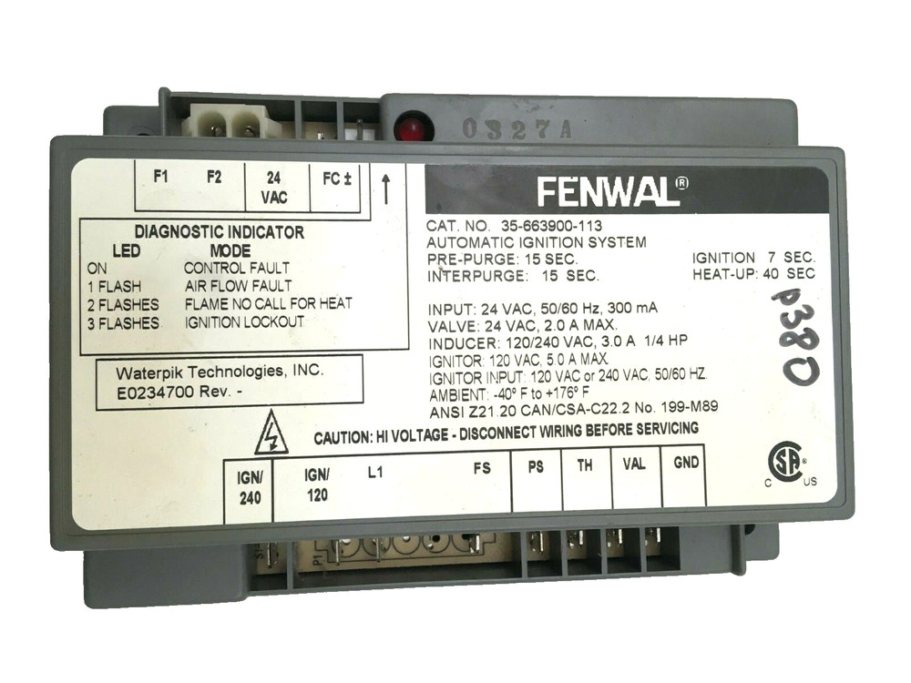 FENWAL 35-663900-113 Automatic Ignition Control used  #P380 #P381