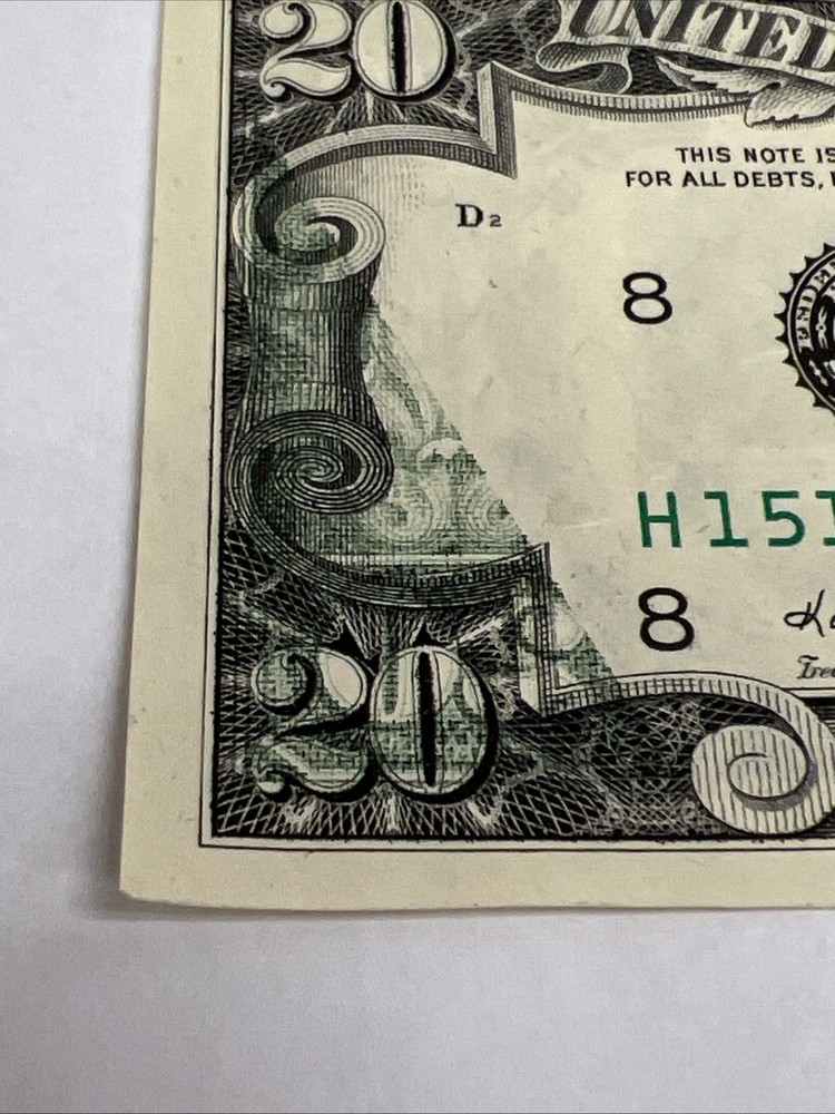 1985 $20 Bank Note Error- Back Printed On Obverse - St Louis, MO