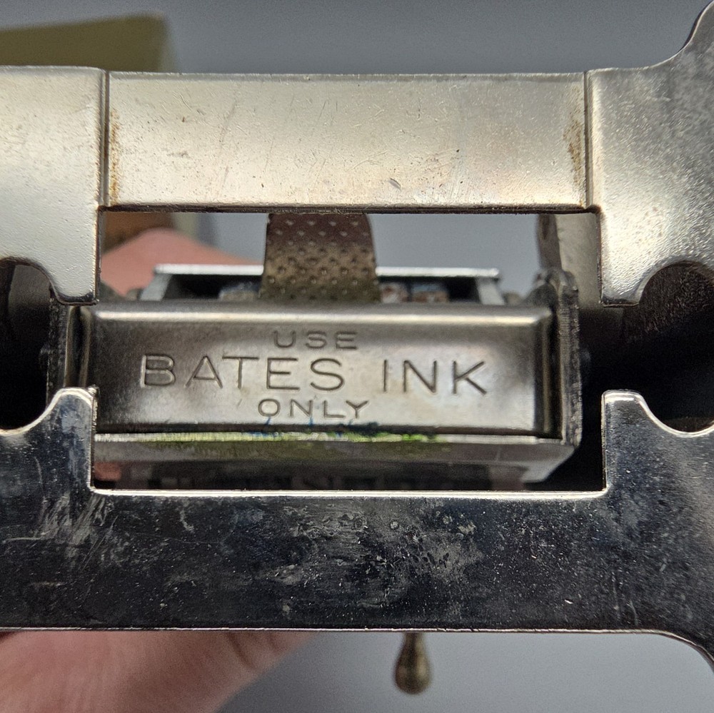 Vintage Bates American Numbering Stamp Machine 7 Wheels Style E With Box