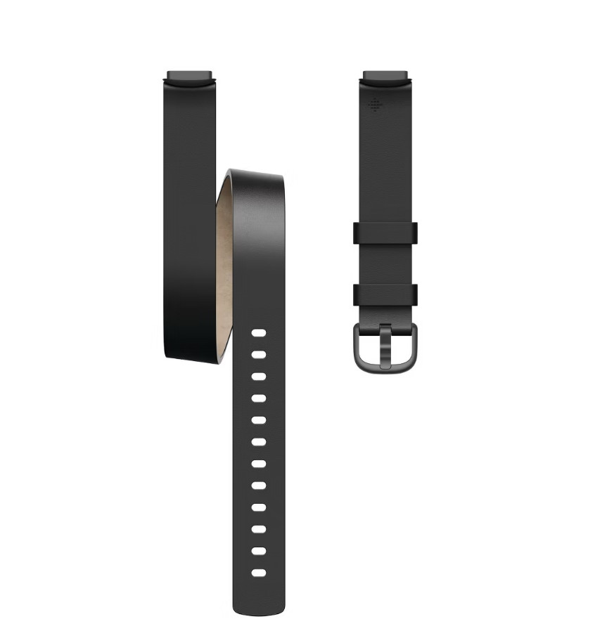 Genuine Fitbit Luxe Horween Leather Double Wrap Band - Black Original Packaging