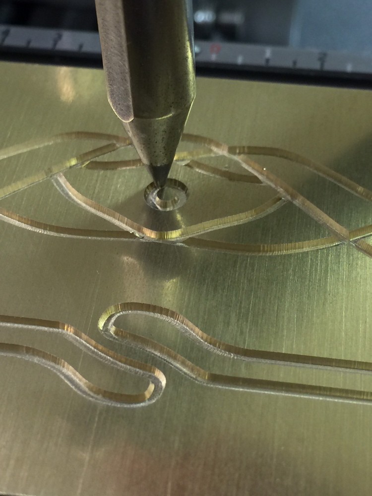 #27-399 MASTER SCROLL TEMPLATE FOR NEW HERMES ENGRAVER SOLID BRASS ENGRAVING