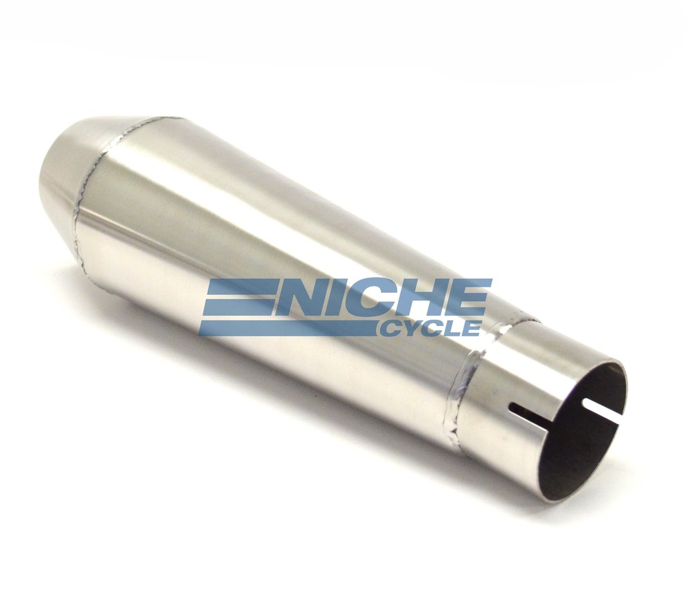 12" Stainless Steel Performance Motorcycle Muffler Reverse Cone 2.25"