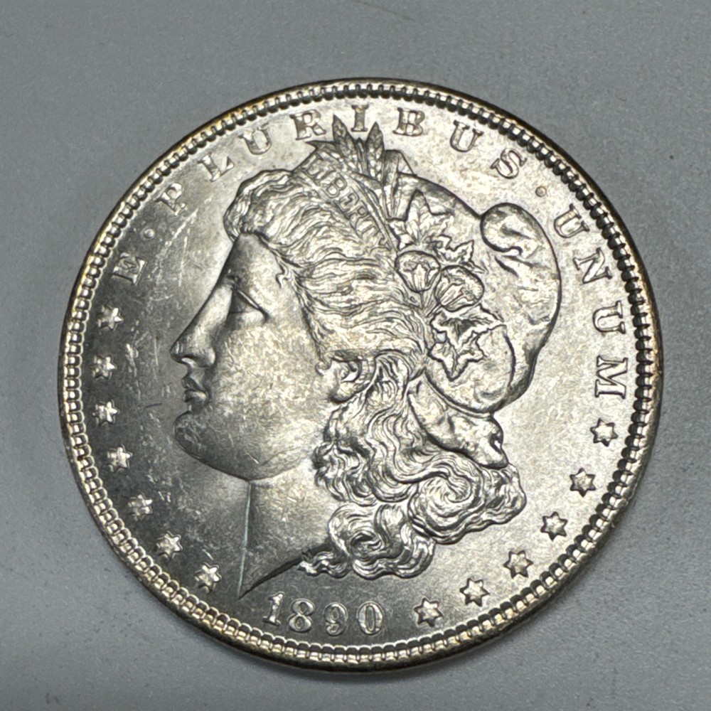 1890 $1 Morgan Silver Dollar Ch BU Uncirculated.