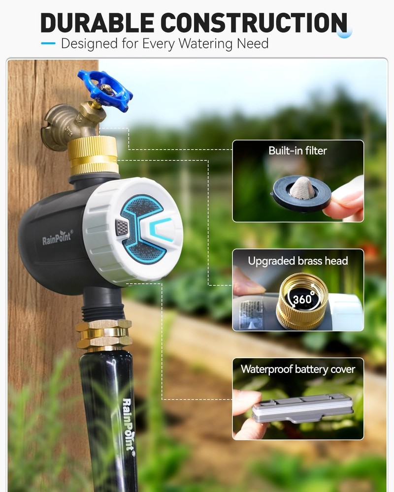 RAINPOINT Bluetooth Water Timer, Sprinkler Timer for Garden Hose, Smart...