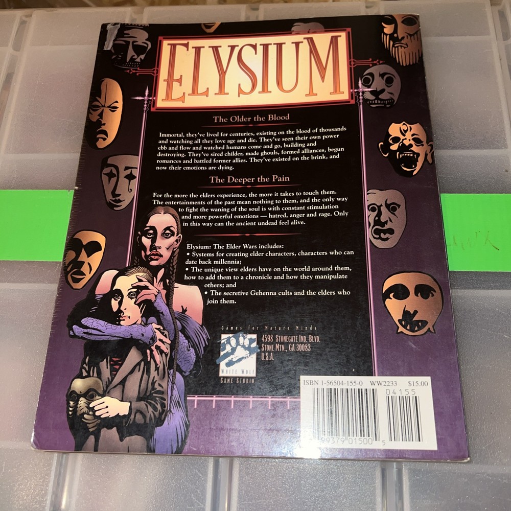 White Wolf Vampire The Masquerade Elysium EX