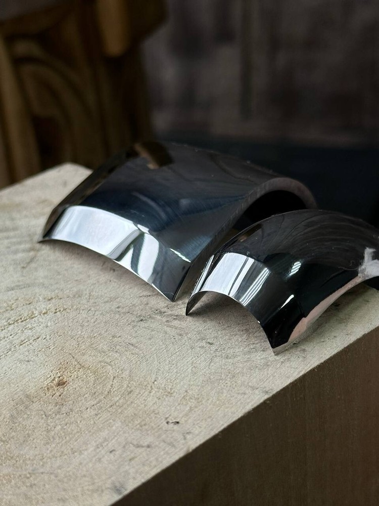 Set of large bent gouges for bowl and kuksa carving, Carbon steel spoon gouges