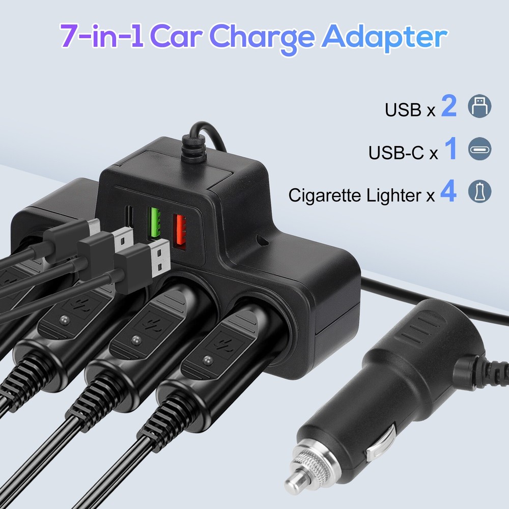 3-Way 4-Way Car Cigarette Lighter Socket Splitter Fast Charger Power Adapter 12V