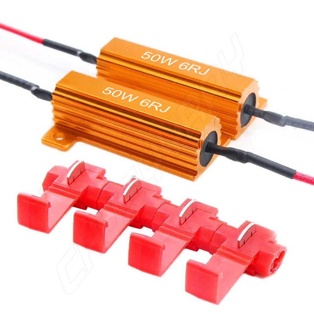 Dos resistencias de carga 50W 6ohmKit Stop Flicker Error Code y CANBUS Fix 2x