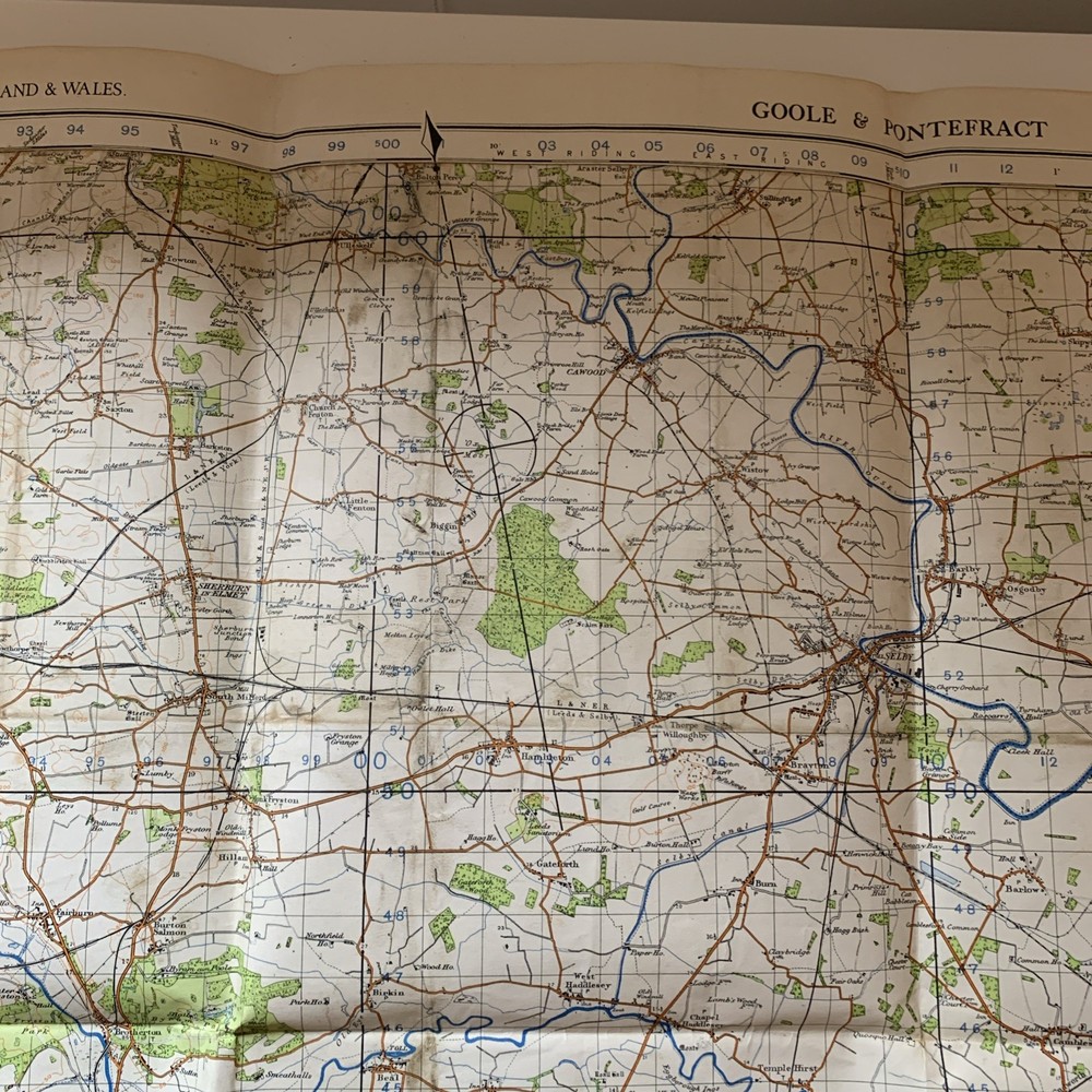 WW2 British Army War Office 1941 Dated Goole & Pontefract Map