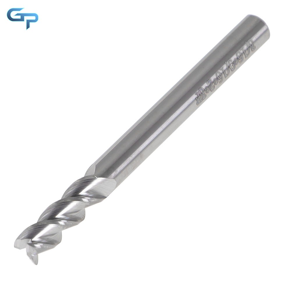 5 Pack 3/16" 3 Flute Regular Length Carbide End Mill for Aluminum