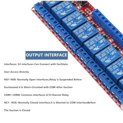 12V 8-Channel Relay Module with Optocoupler Isolation - High/Low Level Trigger