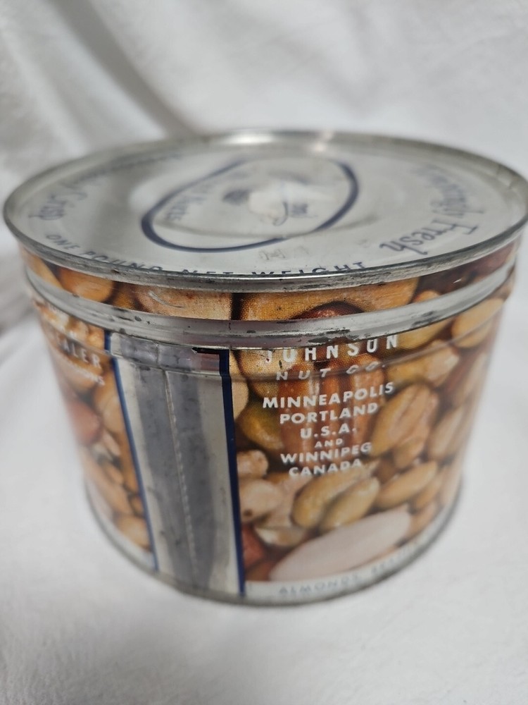 MIXED NUTS JOHNSONS HOPKINS TIN CAN 1950’s