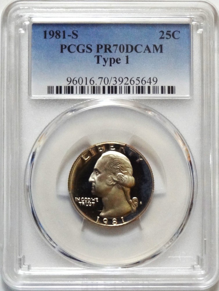 1981-S  WASHINGTON TYPE 1 QUARTER  PCGS PR70DCAM
