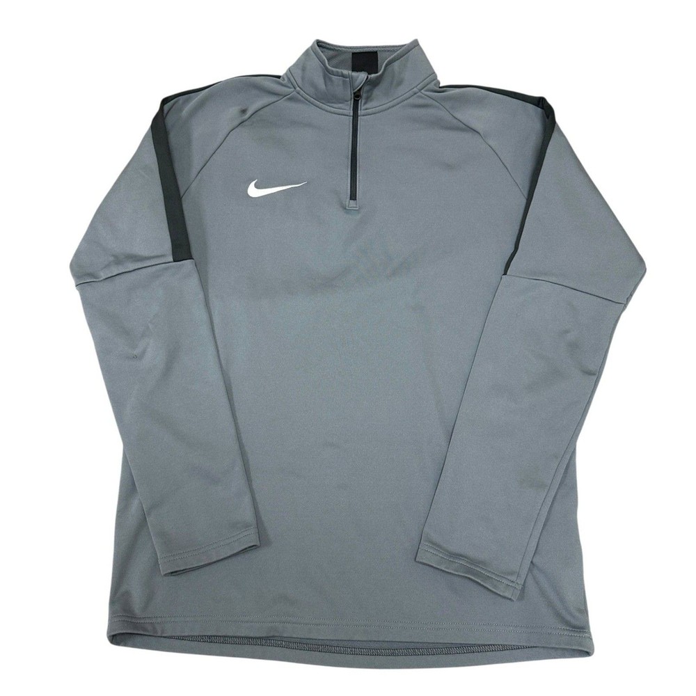 Nike Mens Activewear Jacket Grey 1/4 Zip Pullover Dri-Fit Medium