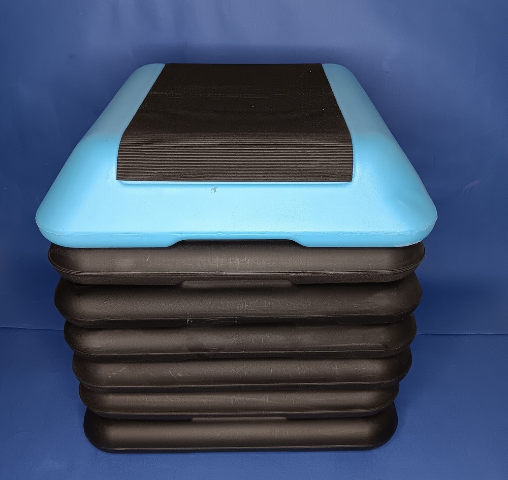 16"X16" Adjustable High Step Aerobic Platform with 6 Risers, Height-Adjustable
