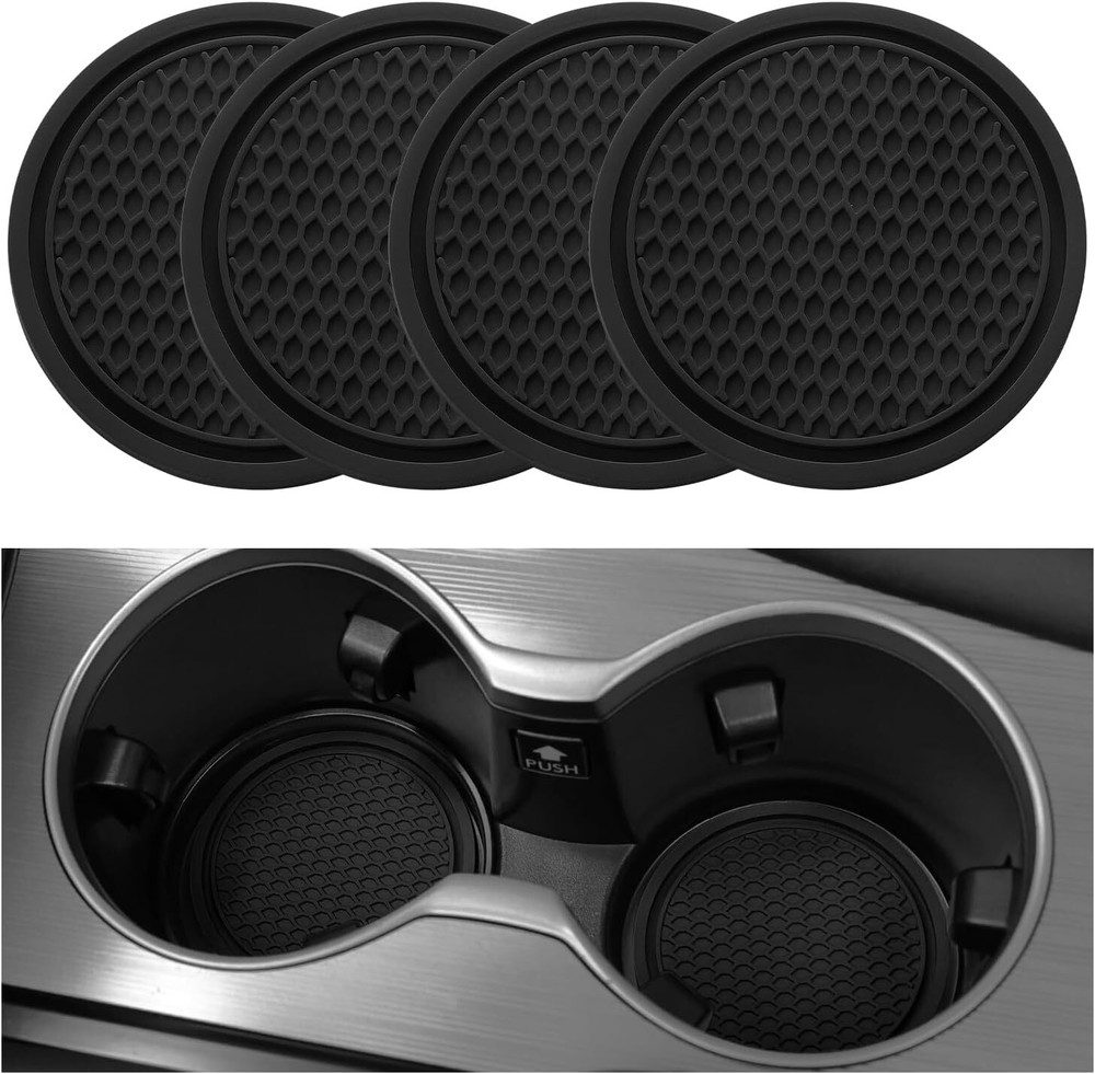 SINGARO Car Cup Coaster, 4PCS Universal Non-Slip Holders Embedded Black