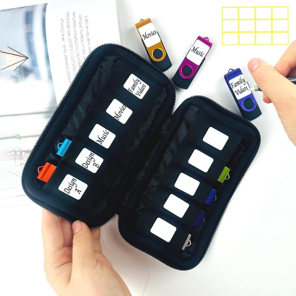 Sleek Black USB Storage Solution - 10 Slots for Easy Access & Organization