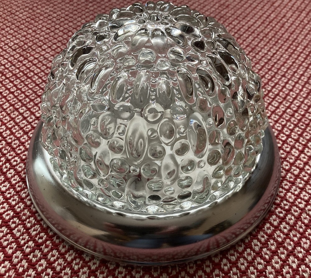 Vintage Domed Plafon Flush Mount Ceiling Light-Bubble Glass-20cm Diameter