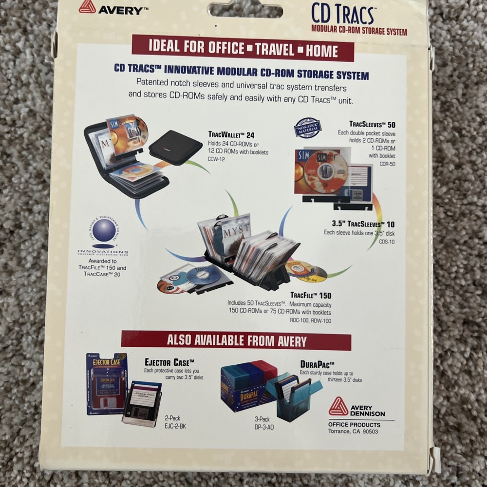New Avery CD Tracs Modular CD-ROM Storage System CD Case W/ Sleeves