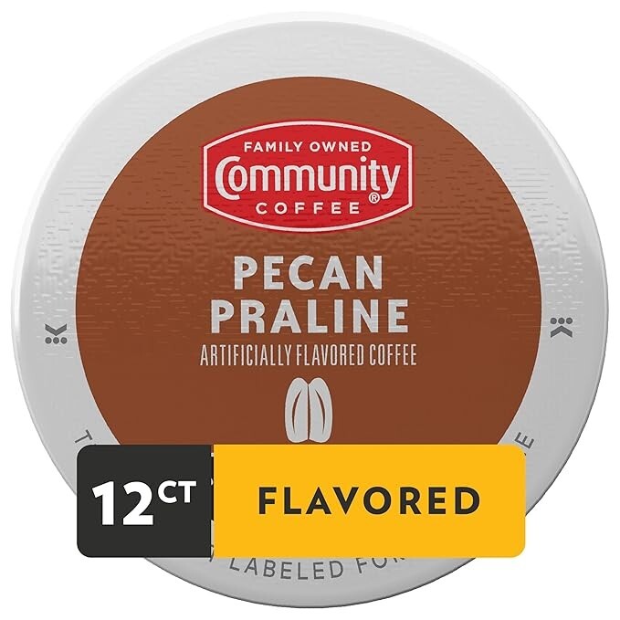 Community Coffee Pecan Praline Flavored 12 Count Coffee Pods