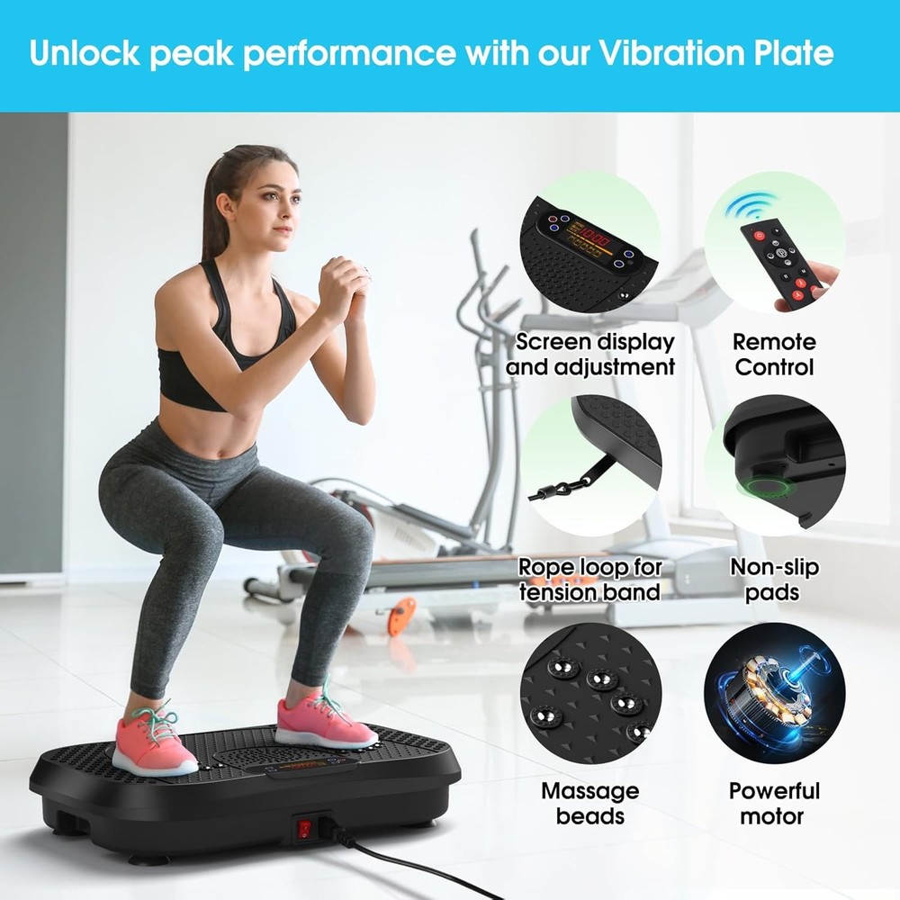 Vibration Plate Exercise Machine 450lbs Whole Body Workout Shake Board