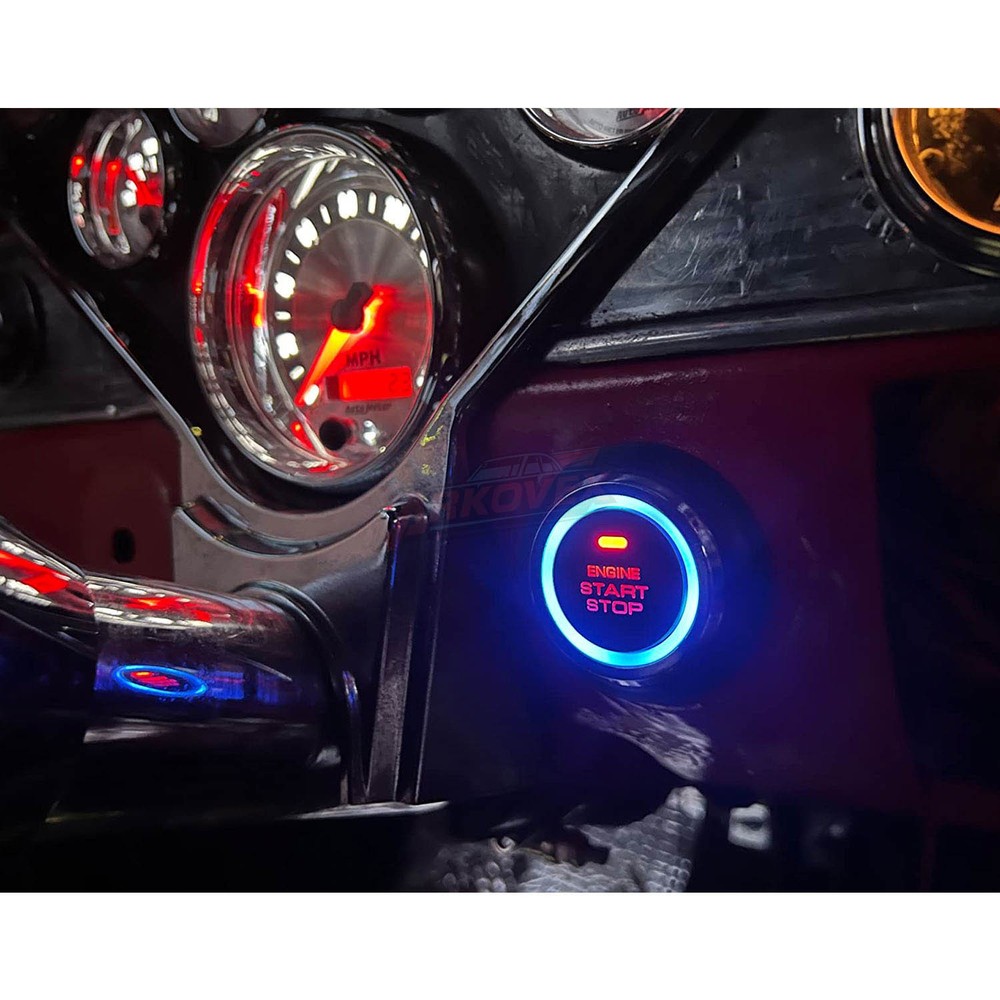 Car Ignition Switch RFID Engine Start Push Button Keyless Entry Starter Kit 12V