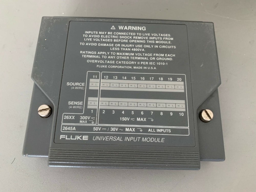FLUKE 2625A HYDRA DATA LOGGER & INPUT MODULE 2645A