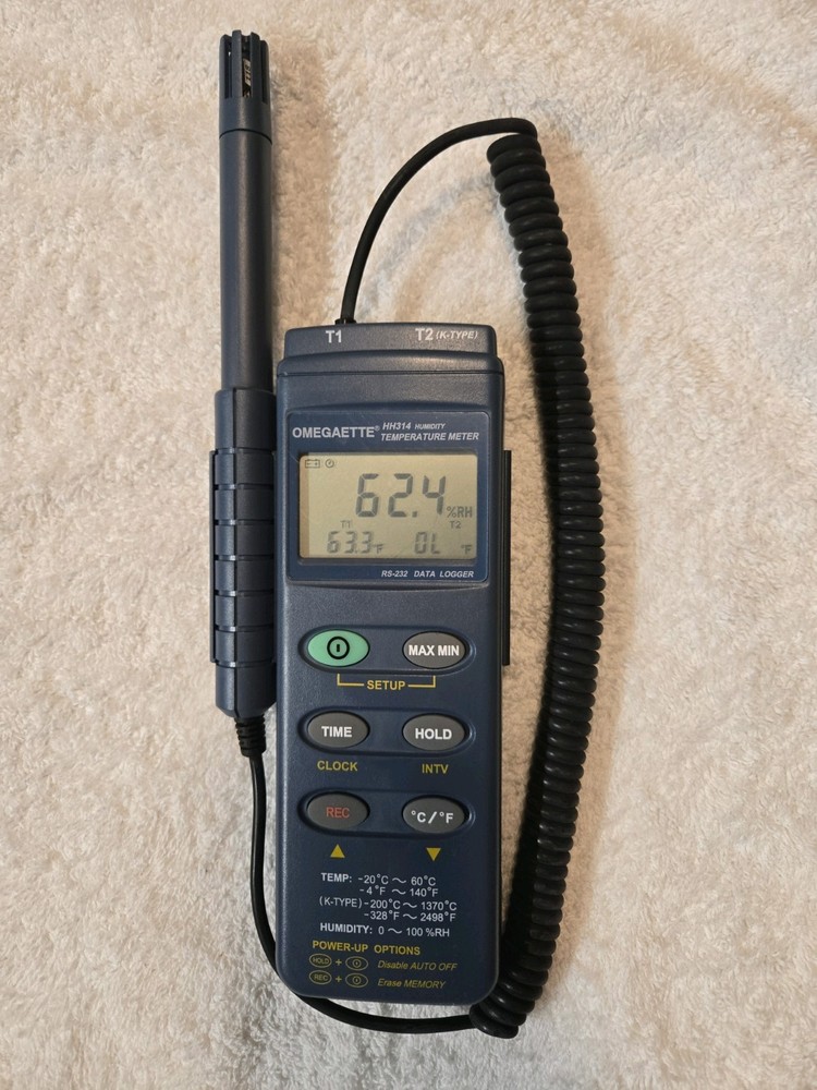 OMEGAETTE HH314 HUMIDITY TEMPERATURE METER DATA LOGGER